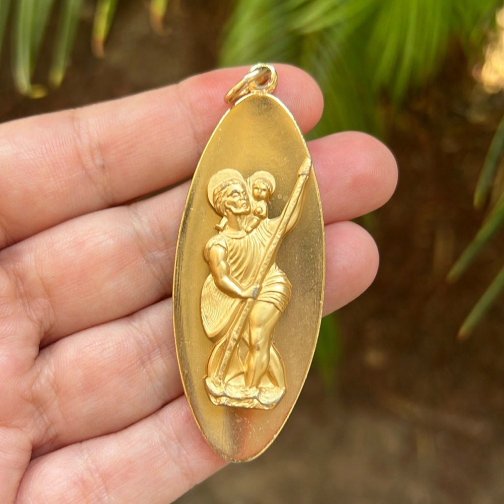 Vintage St Francis with Baby Jesus Pendant